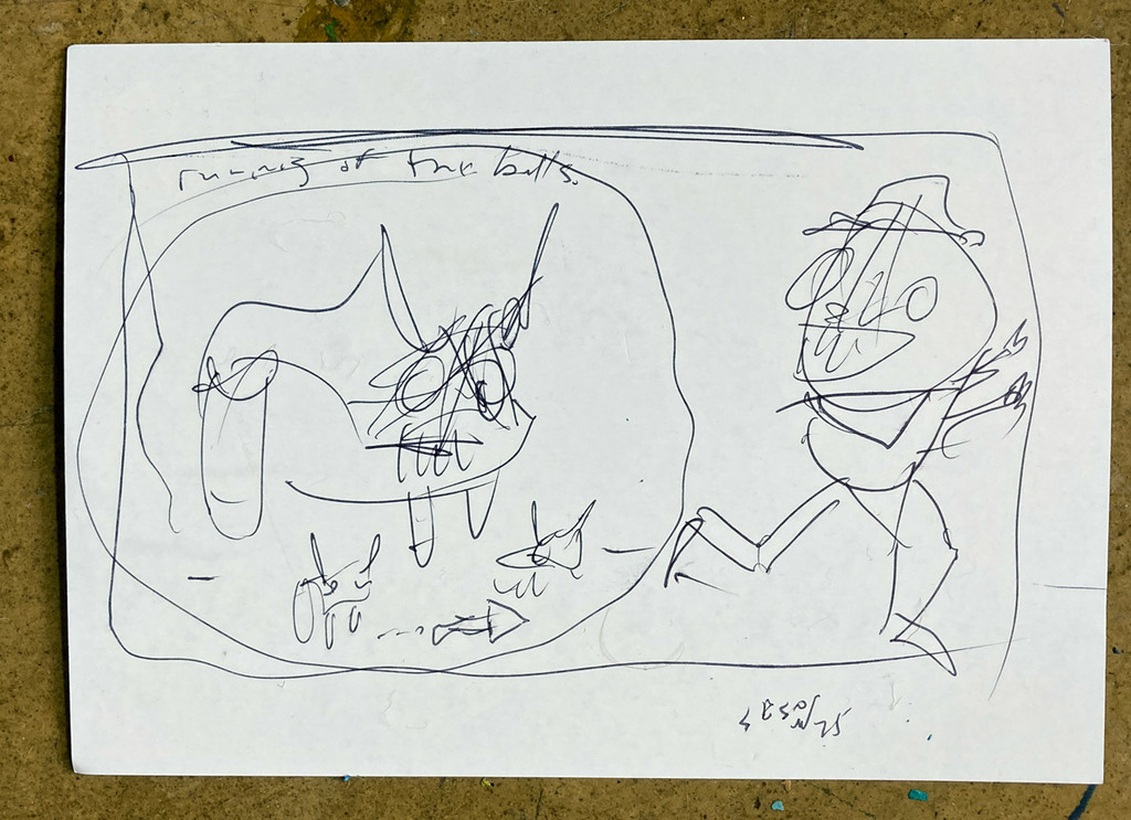 matt sesow preparatory sketch for painting
